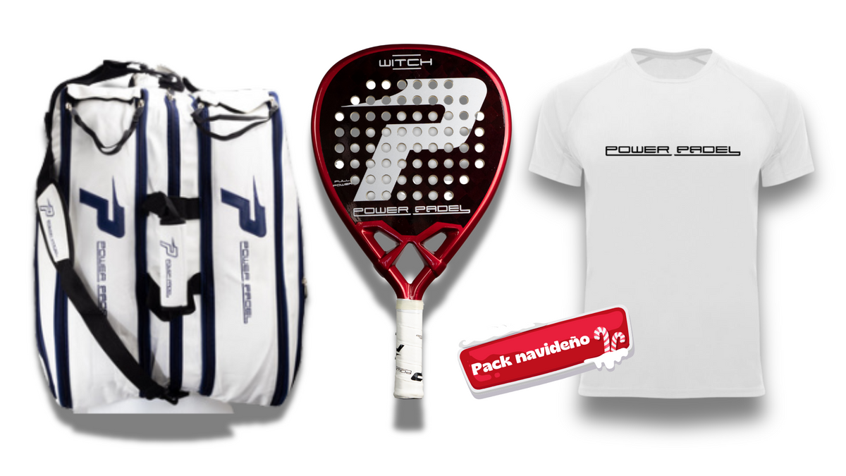 Pala Power Padel WITCH RED + Paletero blanco + Camiseta Blanca